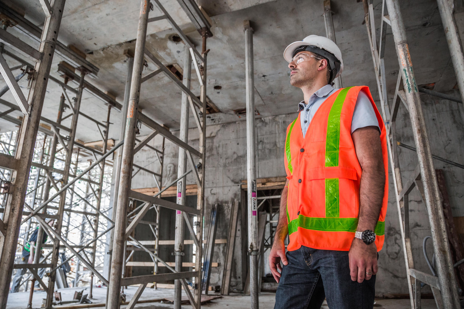 A worker on a construction site
