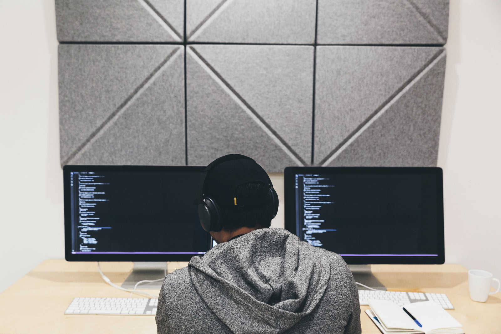A developer focused on code