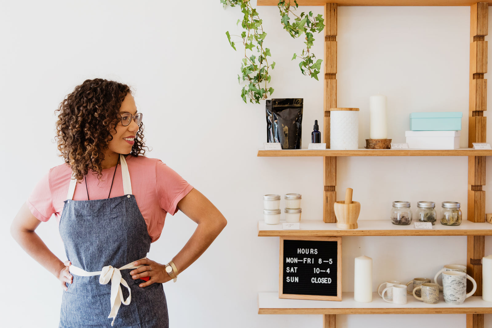 An owner at work in her shop